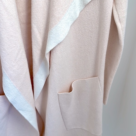 Women’s Cue cardigan/ coat  Size XXS peach with white  trim - Picture 2 of 6